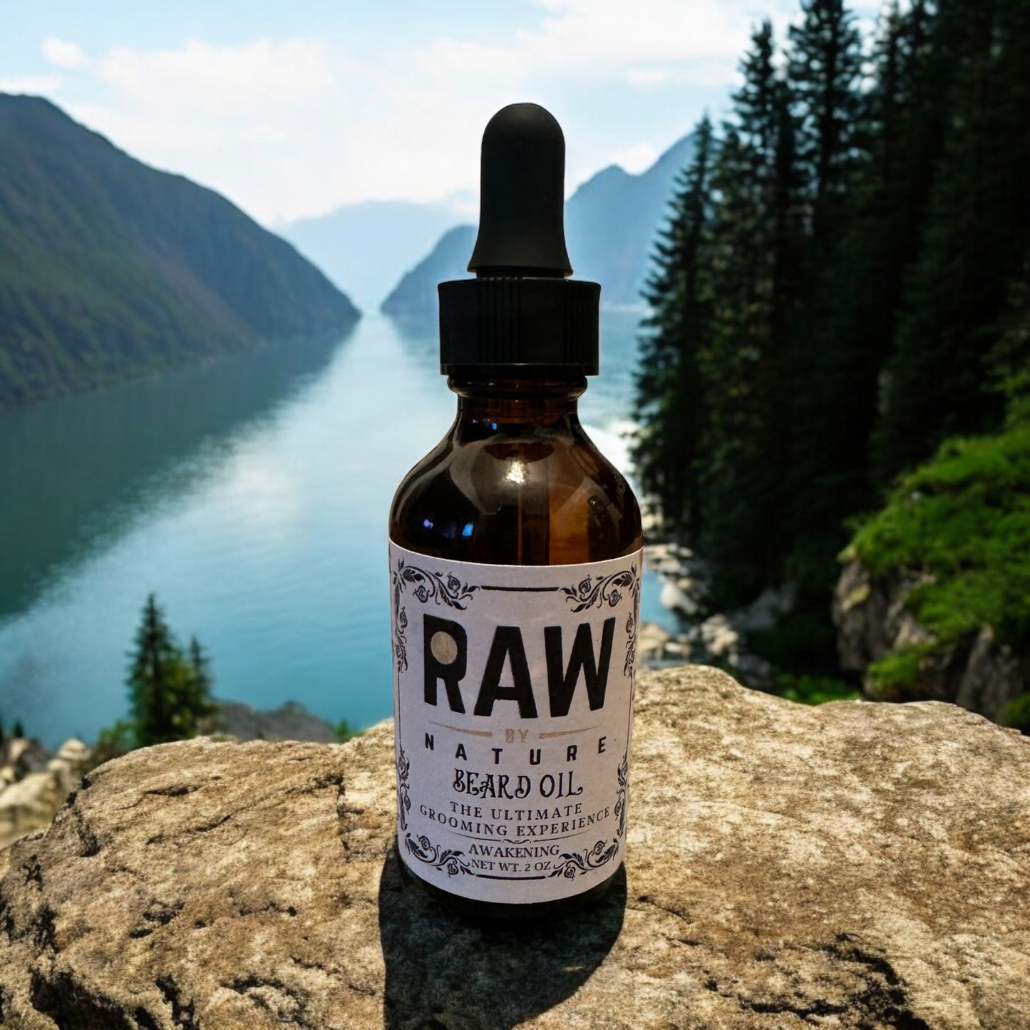 Men's Raw By Nature Beard Oil & TEE Bundle Set