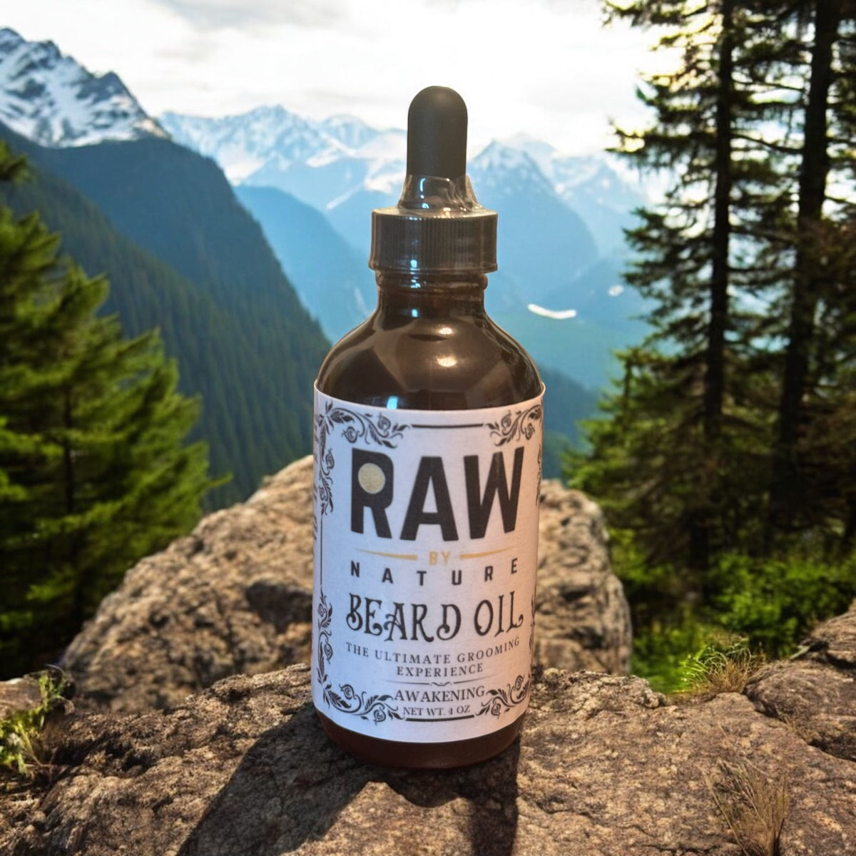 Men's Raw By Nature Beard Oil & TEE Bundle Set